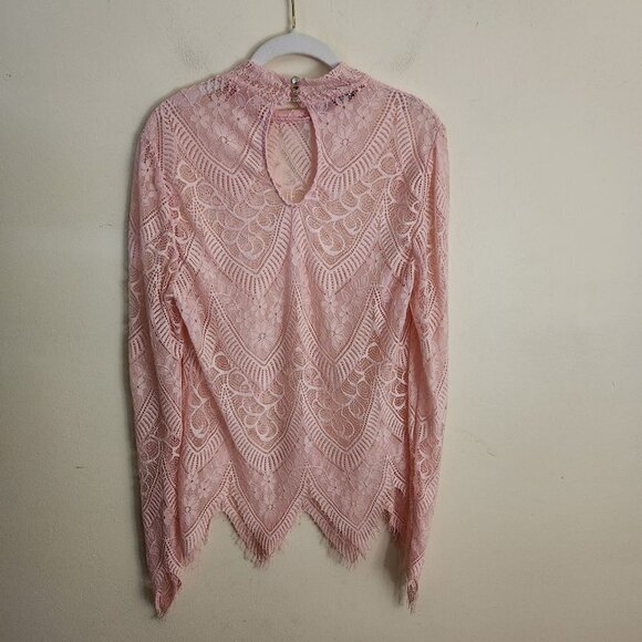 Bebe Unique Pink Lace Over Top Fairycore Barbiecore Bohemian Size XL - Picture 3 of 5